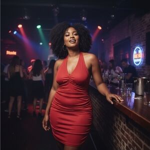 ​🌹 Poshmark Listing Title​ChicMe Red Ruched Halter Bodycon Mini Dress - Size S